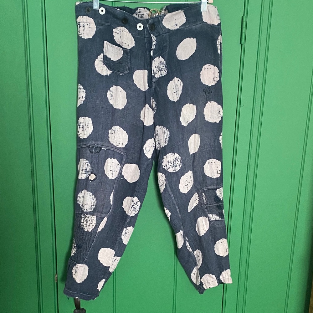 Magnolia Pearl Blue and White Linen Pants